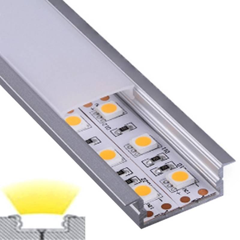 Perfil para tira de LED CAB252 (empotrado ancho), color plata
