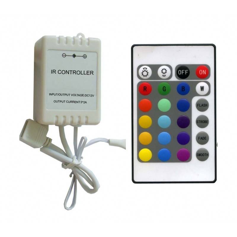 Controlador LED 12V / 24V RGB 6A con Mando