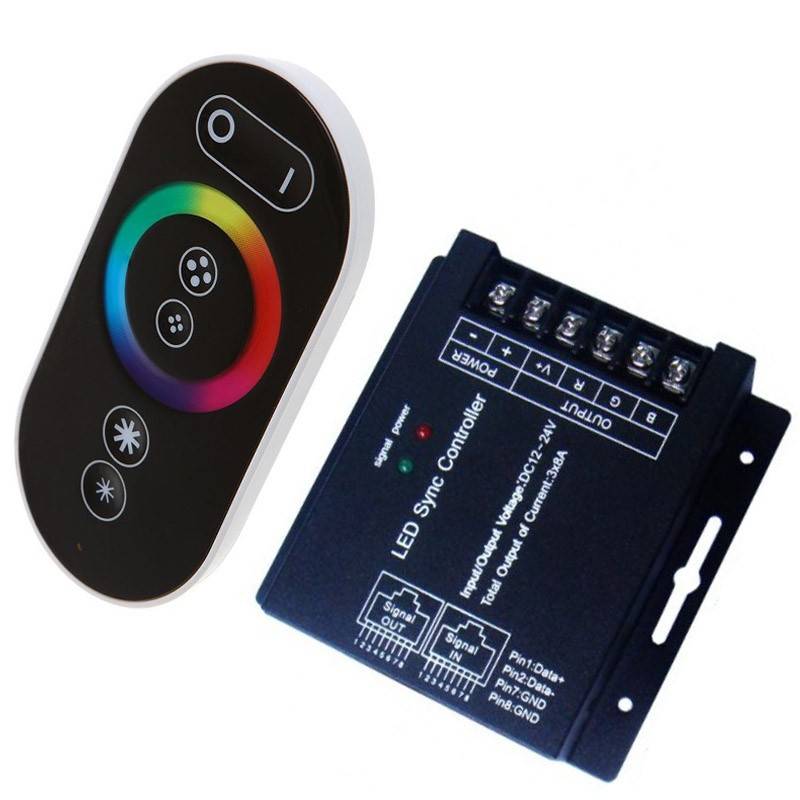 Controlador Tira LED RGB 12/24V, dimable con mando IR 24 teclas