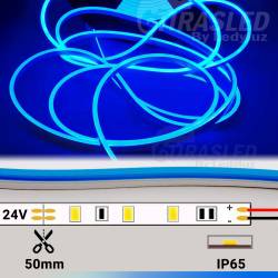 Ficha técnica neón LED luz azul flexible de 6mm 24V en 14W por cada metro lineal.