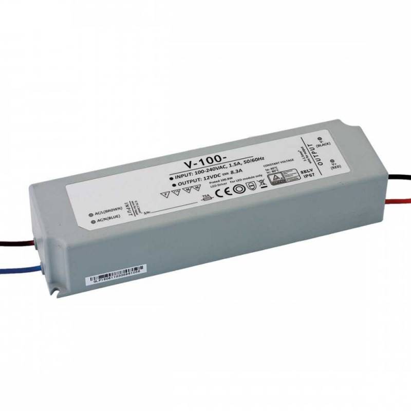Fuente de alimentación LED 100W 24V, IP67 estanca para tiras de LED.