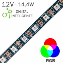 Tira LED 12V 5050 IP20 con 60 Leds x metro IP20 digital pixel RGB corte muestra