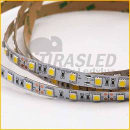 Detalle de la tira LED y diodos de color amarillo 12V.
