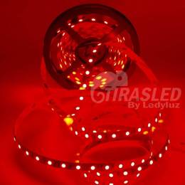 Tira LED 12V 14,4W IP20 Luz Roja luz de alta luminosidad, con adhesivo trasero.