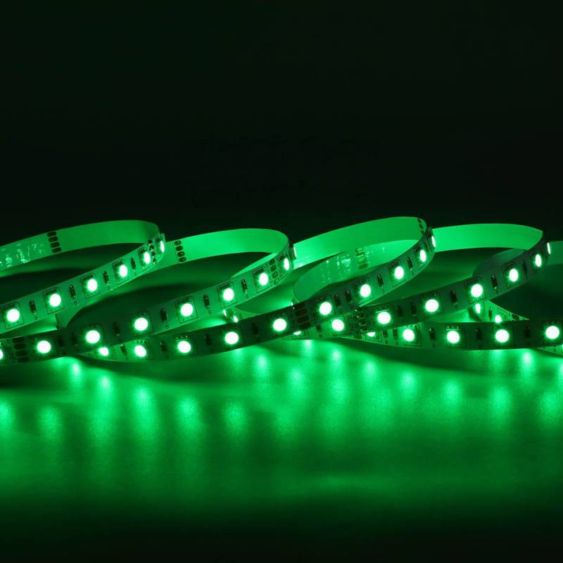 Tira LED luz verde 12V IP20 para interiores