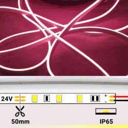 Neón LED rosa 6mm 24V corte cada 5mm de 14W flexible.