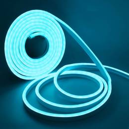 Neón LED luz azul eléctrico 6mm 24V corte cada 5mm de 14W flexible.