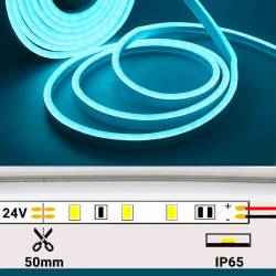 Neón técnica de neón LED luz azul eléctrico 6mm 24V corte cada 5mm de 14W flexible medidas.