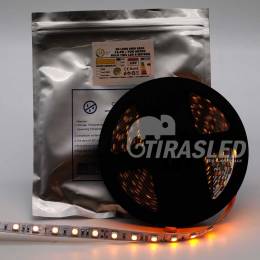 TIRA LED 12V 14,4W 60 LEDs/M 5050 LUZ Ambar - Amarillo, rollo encendido y bolsa