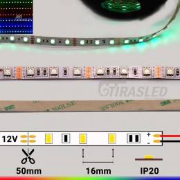 Tira LED 12V 14,4W  IP20 RGB Cambio Color