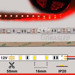 Tira LED 12V 14,4W IP20 Luz Roja con medidas