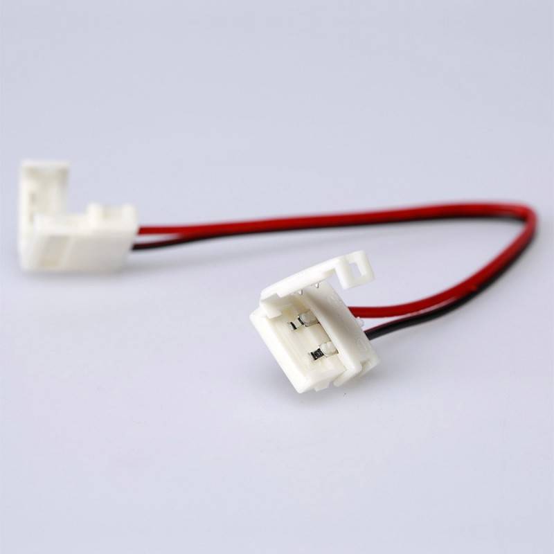 Conectores Dobles Tiras LED 2 Pins Monocolor 10mm Con Cable